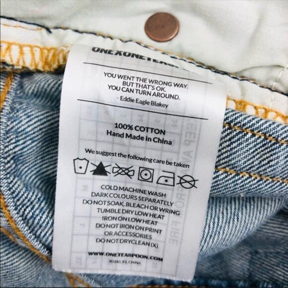 One Teaspoon Blue Buoy Awesome Baggies Cropped Jeans Sz 25 Ripped Booty Flirty - Picture 11 of 11